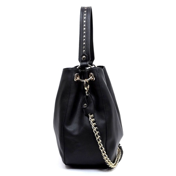 BLACK BOSS LADY VEGAN LEATHER HOBO BAG - Picture 3 of 7
